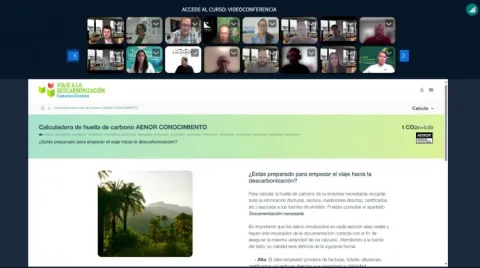 Momento del curso de verificadores de los resultados de la herramienta digital “Viaje a la descarbonización” impartido por AENOR