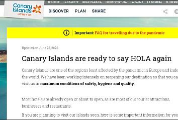 The Canary Islands activate a FAQs section on its website in order to answer tourists’ queries   