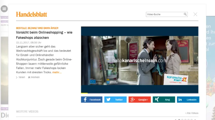 Canary Islands campaign on online media