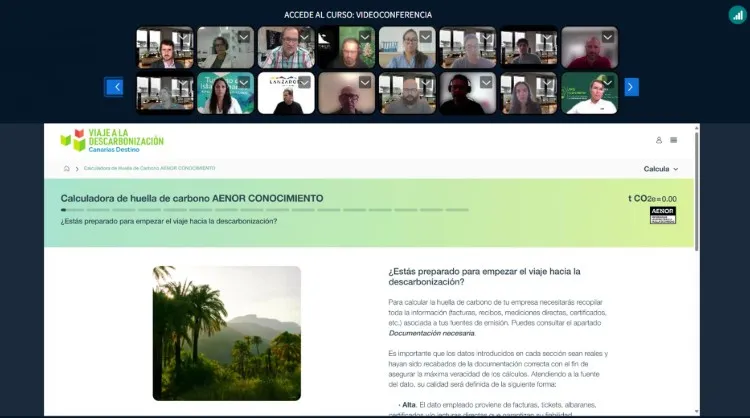 Momento del curso de verificadores de los resultados de la herramienta digital “Viaje a la descarbonización” impartido por AENOR