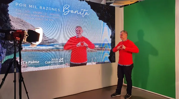 Photocall interactivo de La Palma en el stand de Islas Canarias de Fitur 2022