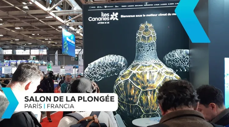 Stand de Islas Canarias en Salon de la Plongée, la feria destinada al buceo